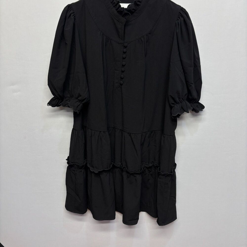 Pomander Place Women Selena Mini Dress Size XXL 2XL Black Puff Sleeve D116 -16 - Picture 13 of 16
